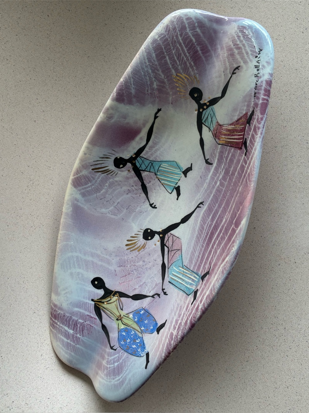 Vintage Marc Bellaire California Pottery large oval bowl